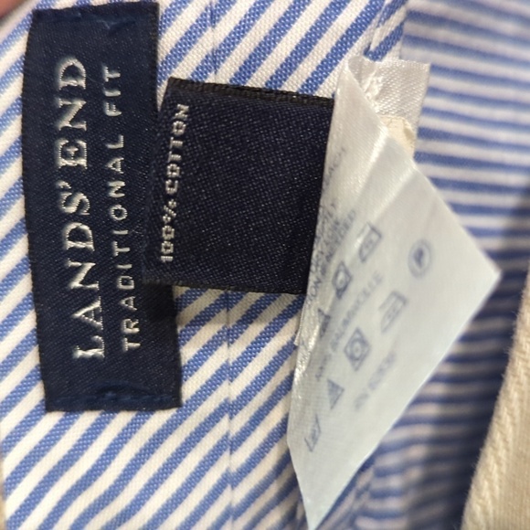 Lands' End Traditional Fit pleated cuffed khakis, men's 38x29 - Picture 4 of 4